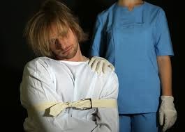 Create meme: man in a straitjacket, in a straitjacket, a patient in a straitjacket