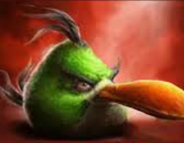 Create meme: The evil bird of the Angri Birds, angry birds green , sam spratt angry birds