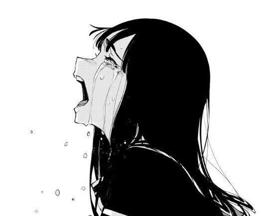 Создать мем: грустная аниме тян, грустные аниме рисунки, аниме девушка кричит в слезах