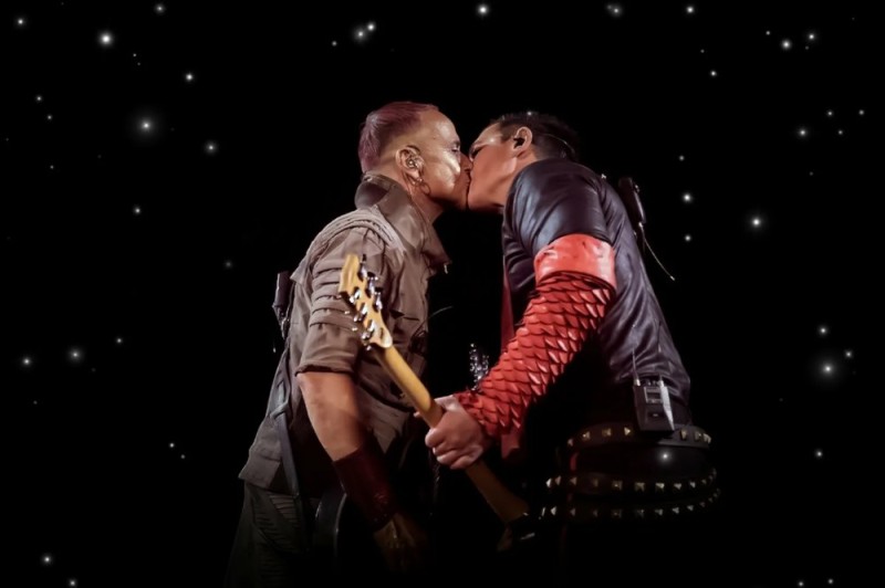 Create meme: Richard Kruspe and Paul Landers, Rammstein Paul Landers and Richard Kruspe, Ramstein kiss