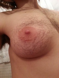 Create meme: Tits hairy, hairy chest women, female nipples