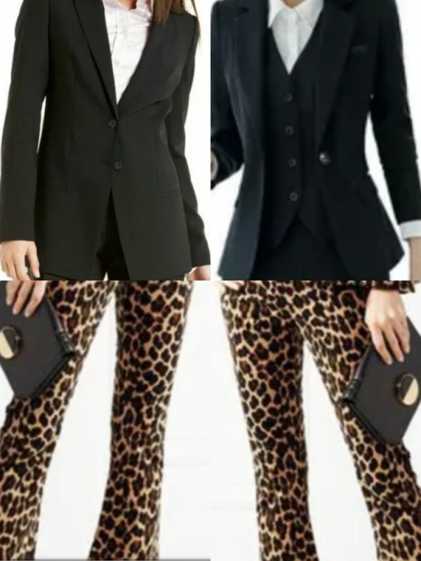 Create meme: leopard print suit, women's costume, leopard pantsuit