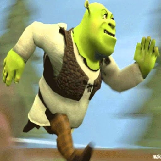 Create meme: dancing shrek, production of shrek, Shrek runs