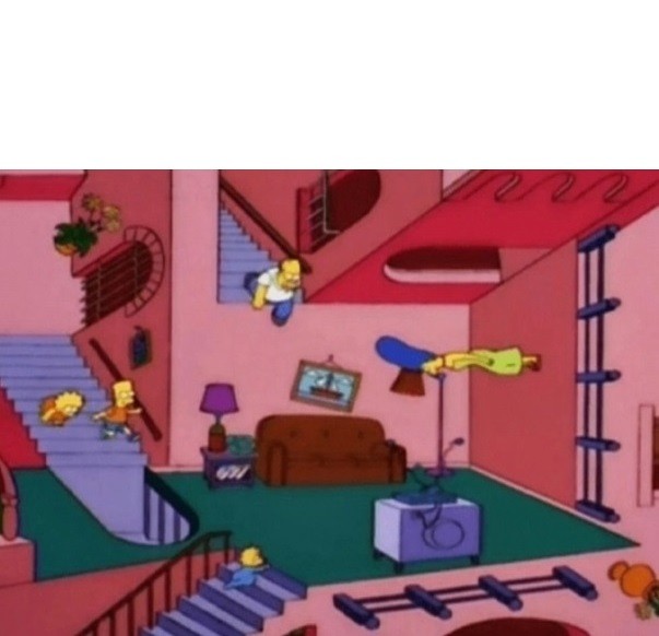 Создать мем: симпсоны персонажи, симпсоны потоп, дом симпсонов комната барта