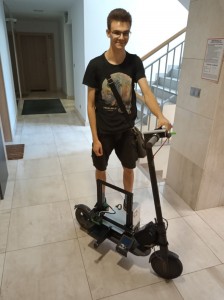 Create meme: with a quick electro scooter, an electric skateboard, Steadicam on the Segway