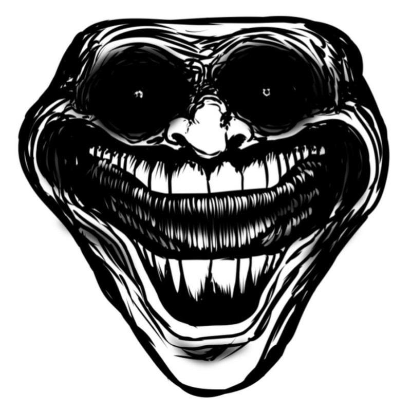 Create meme: trollface horror, scary trollface, trollge
