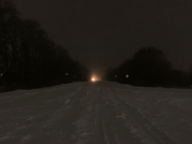 Create meme: night road, snow on the road, the road to 