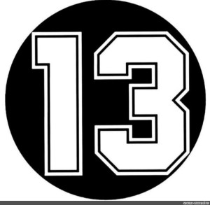 Create meme: figure 13, sticker number 13 on the car, number 13