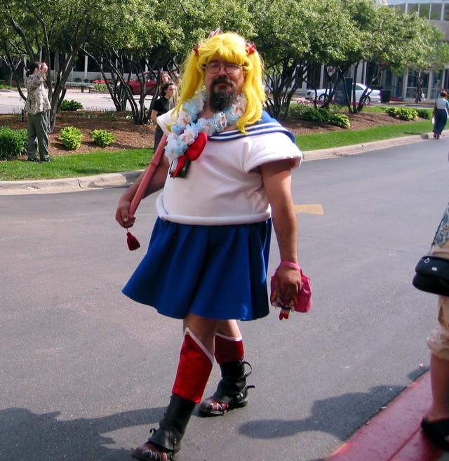 Create meme: Unsuccessful Sailor Moon cosplay, Cosplay sailor moon man, sailor moon cosplay man
