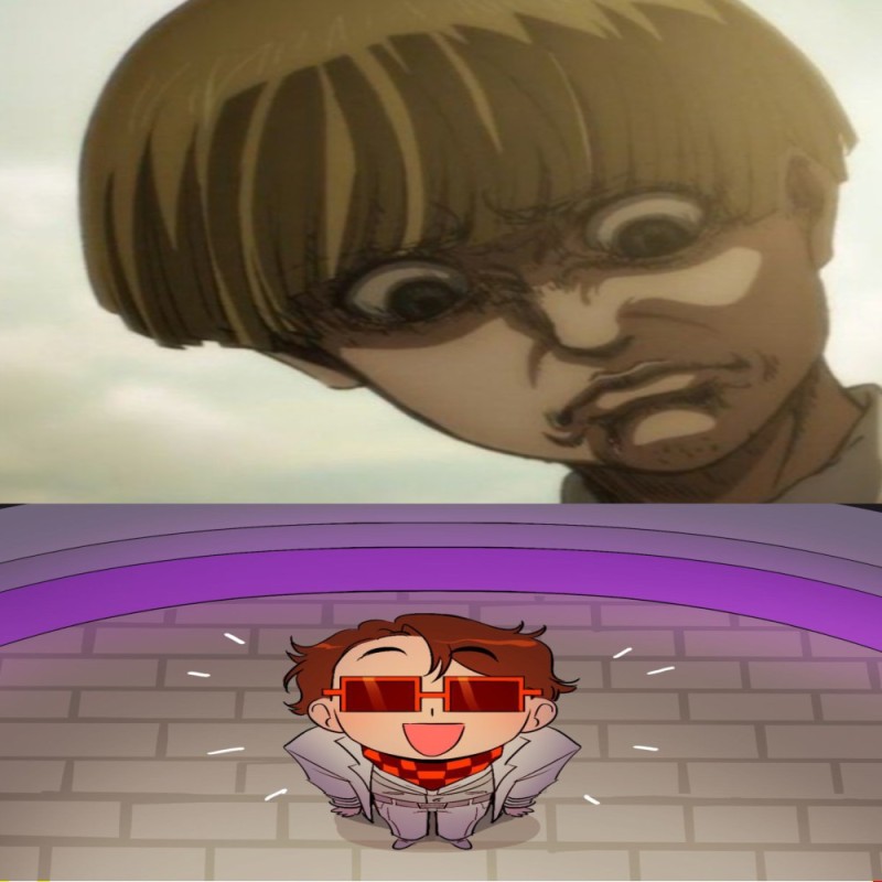 Create meme: attack of the titans armin, Titan attack of the Titans, attack on titan anime