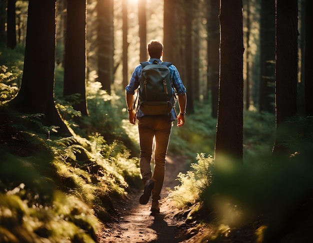 Create meme: A tourist in the forest, hiking in the forest, walking in the woods