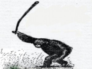 Create meme: Riot Monkey with a club