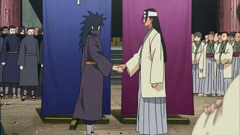 Create meme: Madara and Hashirama shake hands, Madara and hashirama, Hokage Hashirama and Madara shake hands