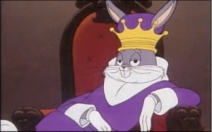 Create meme: bugs bunny king, bugs Bunny in the crown, Laolao