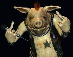 Создать мем: я панк свинья, поросенок панк, свинья панк рокер