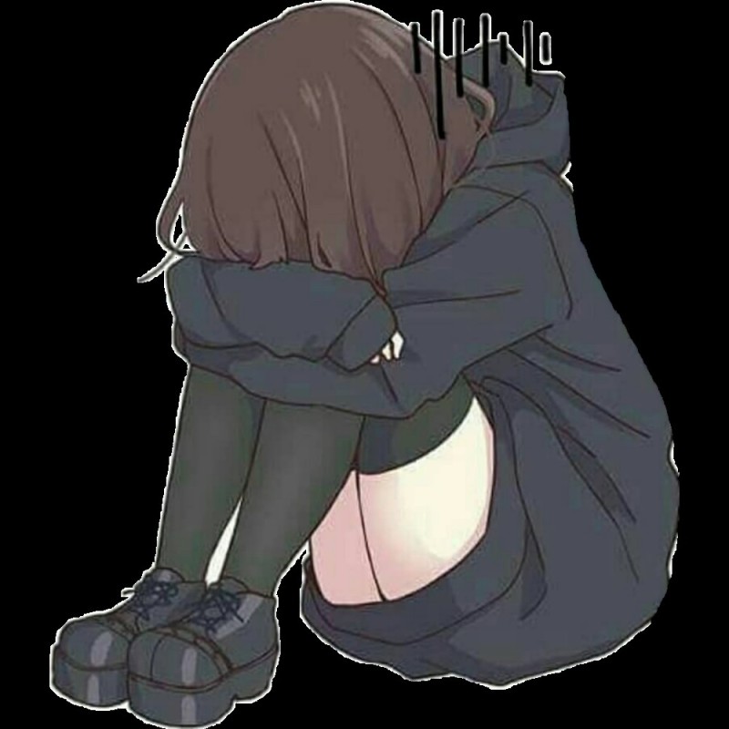 Create meme: anime sadness, figure , sad anime girl