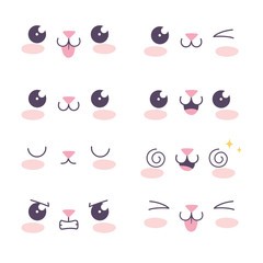 Create meme: kawaii faces, cute faces to earn, cute kawaii kit