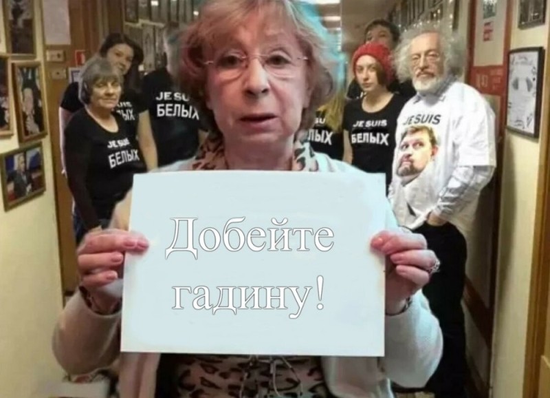 Create meme: Liya Akhedzhakova , lia akhedzhakova liberals of russia, akhedzhakova with a poster