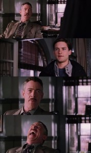 Create meme: J. Jonah jameson laughing, J. Jonah Jameson, peter parker meme