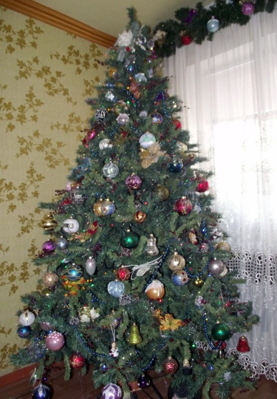 Create meme: christmas tree at home, decorated Christmas tree , Christmas tree in the house