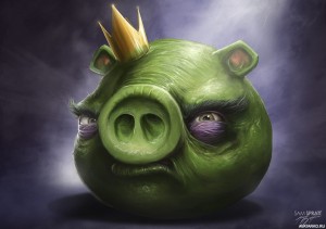 Создать мем: зеленая свинка из энгри бердз, свинья из angry birds, realistic angry birds