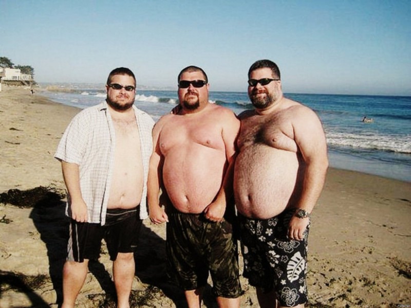 Create meme: fat men on the beach, fat man, Fat guys on the beach