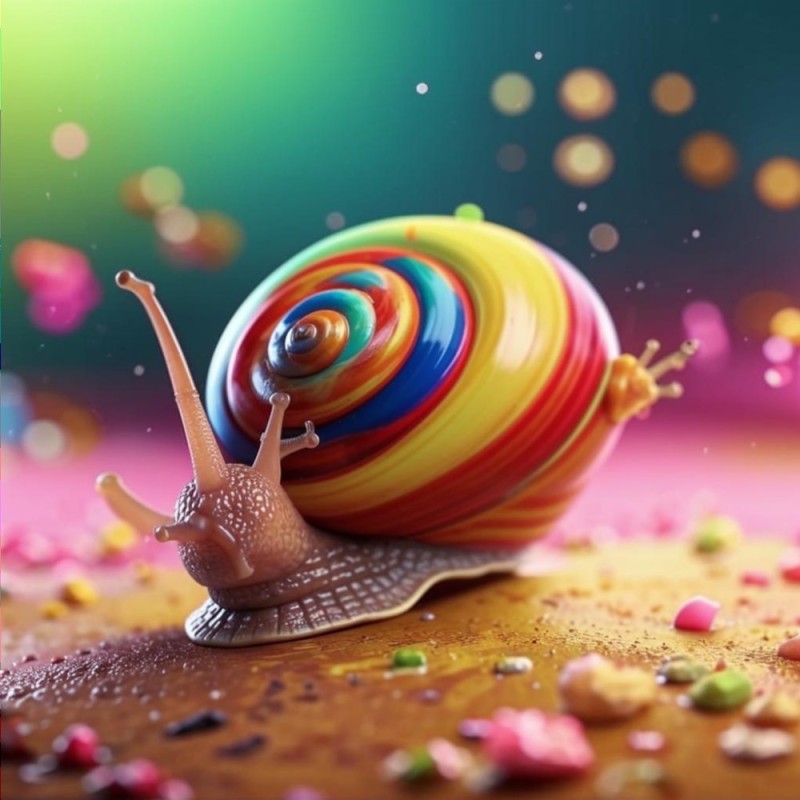 Create meme: snail , rainbow snails, colorful snails