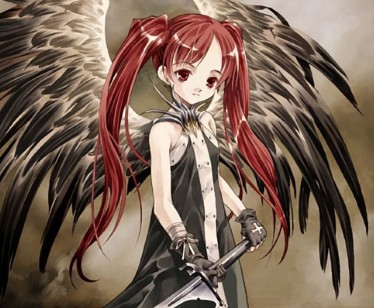 Create meme: angel of death anime, anime fallen angel killer, fallen angel gabriel anime