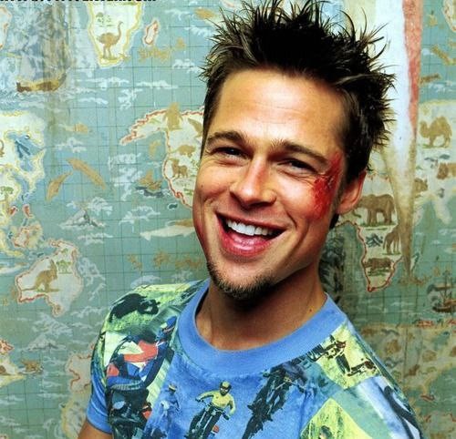 Create meme: Brad Pitt has a chipped tooth, Tyler Durden , brad pitt fight club