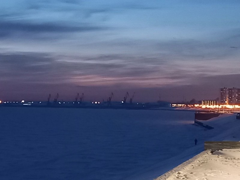Create meme: port at night, sunset , Kronstadt night Bay