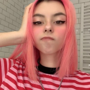 Create meme: emo girl, girl, pink hair