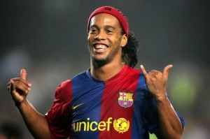 Create meme: Ronaldinho, famous players, Messi and Ronaldinho