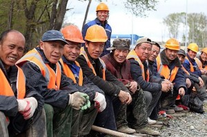 Create meme: Tajiks work, a migrant worker Builder, migrant workers in Russia
