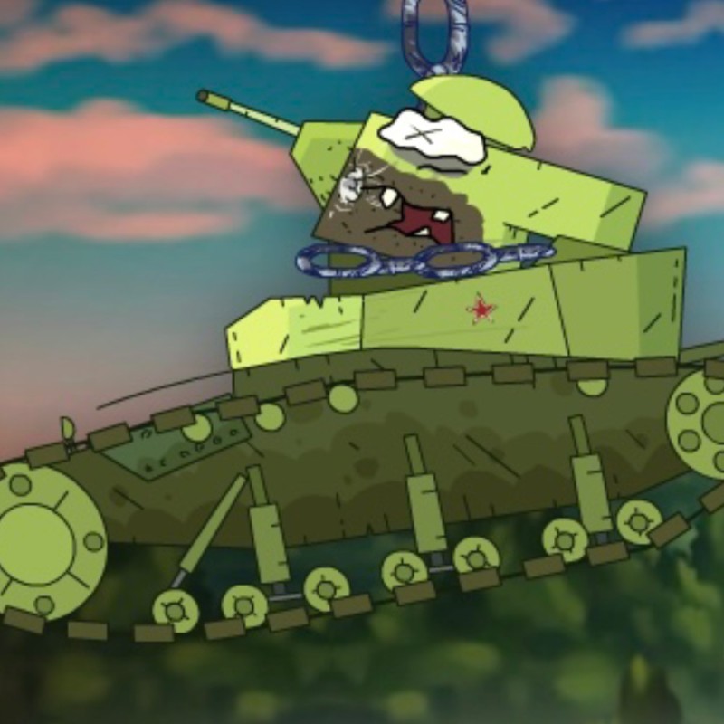 Создать мем: танк кв 44 из мультика, танки, танк