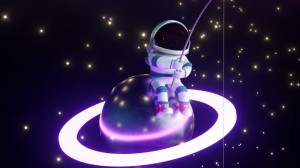 Create meme: space, cartoon, astronaut