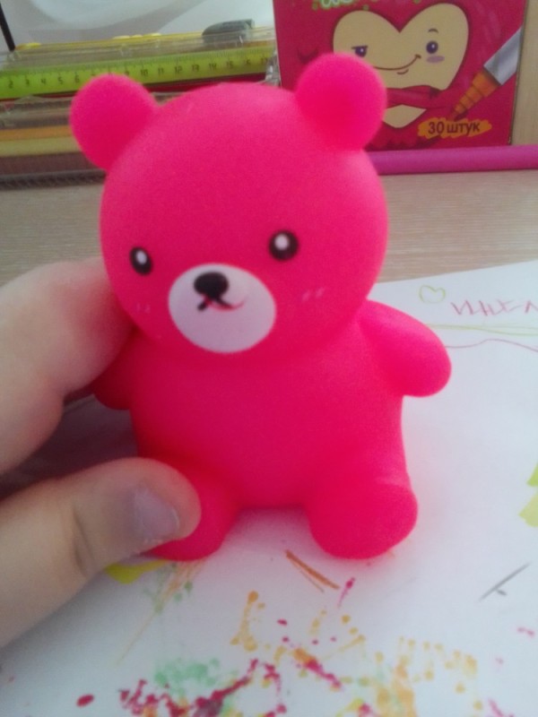 Create meme: pink bear, pink teddy bear, squish pink teddy bear