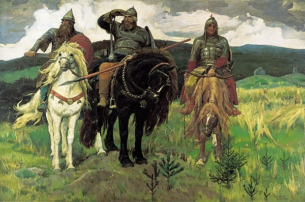 Create meme: Vasnetsov bogatyrs, Vasnetsov three bogatyrya, victor vasnetsov heroes