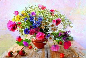 Create meme: beautiful bouquet of wild flowers pictures happy birthday, and good mood, have a great day