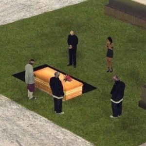 Create meme: The Sims 2, funeral, sims