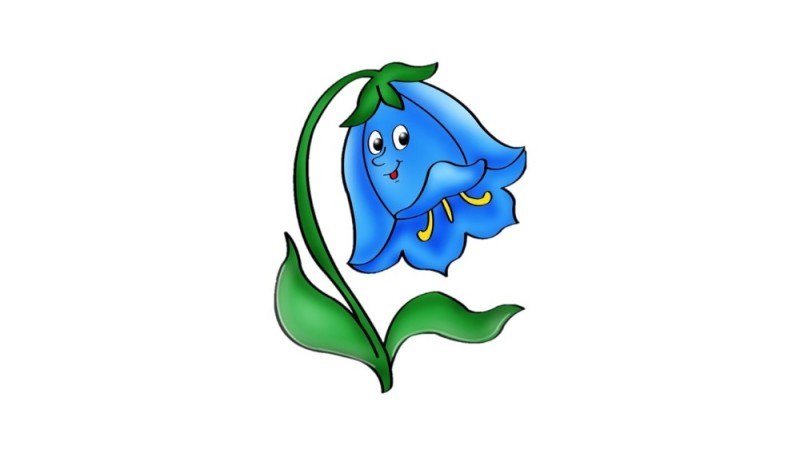 Create meme: bell flower, bell flower drawing for children, bell flower drawing