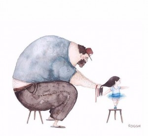 Create meme: father and daughter, father daughter, illustration of a father and daughter touching