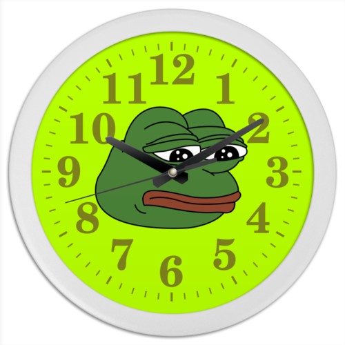 Create meme: The clock is round, pepe the frog, the frog pepe