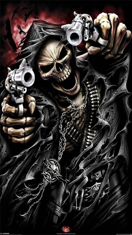 Create meme: cool skeleton with a gun, skeleton with a gun, cool skeleton meme