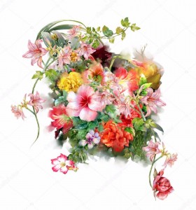 Create meme: summer flowers clipart, bouquet of depositphotos, flower