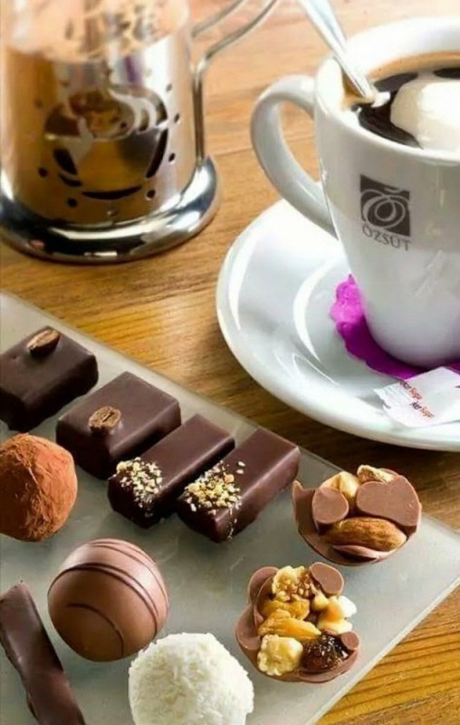 Create meme: coffee with chocolate, chocolate morning, morning coffee chocolate