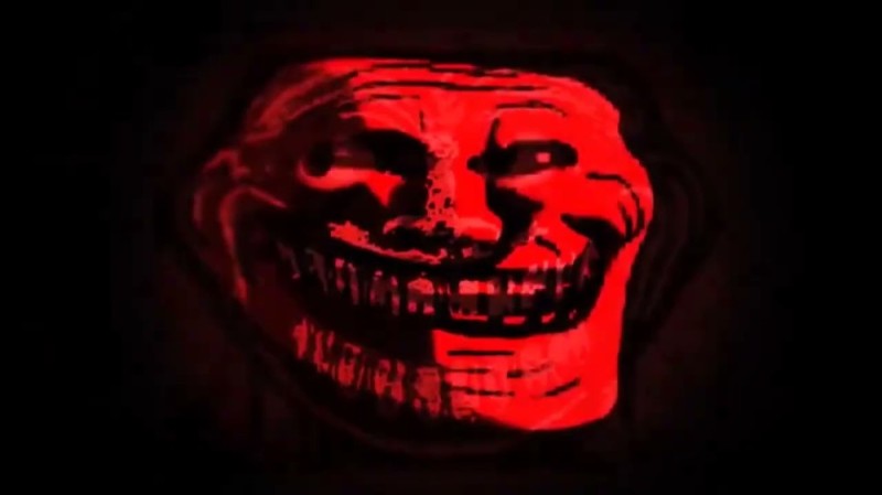 Create meme: trollface smiles under the background, trollface red, smiling trollface