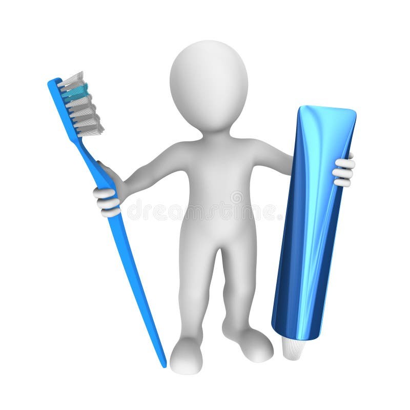 Create meme: 3d man, Toothbrush, toothbrush on a white background