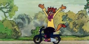Создать мем: любимый двухколесный транспорт кота леопольда?, леопольд на велосипеде картинки, кот леопольд кручу педали кручу