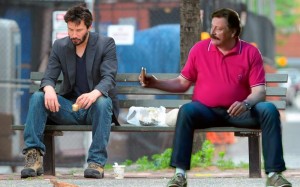 Create meme: actor Keanu Reeves, Keanu Reeves on a bench, Keanu Reeves sad