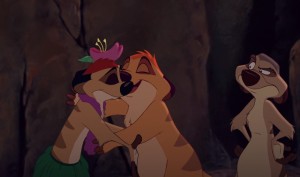 Create meme: Cartoon, the lion king Timon and Hakuna Matata, the lion king 1/2 screencaps